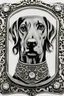 Placeholder: Silver brooch patterned in the shape of a dog Deberman containing crystal white background