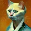 Placeholder: Portrait of a cat by Van Gogh