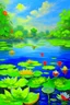 Placeholder: impressionism nature peace communication compassion tranquility water lillies birds blue sky