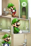 Placeholder: luigi from super mario peeing in the bathroom