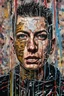 Placeholder: Ultra detailed medium portrait painting of a vacuumed face under a plastic bag, no air, tight, torn up punk poster, broken circuitry background, matrix effects, punk visual art, punk art aesthetic, graffiti art, pop surrealism, collage art, cluttered paint glitches