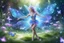 Placeholder: a cosmic fairy dancer dancing in a magical lawn with a crystal creek and fairy butterfly