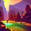 Placeholder: FROM THE PLAYER,stylized,canyon,dungeons map,post apocalyptic,AI,futuristic,roboquest,4k,details stylized,boss enermy,rogulikes