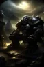 Placeholder: sion warrior , league of legends , arena , dark view