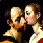 Placeholder: portrait of a male and a beatiful female Caravaggio style