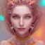 Placeholder: fairy, pink, blue, beautiful, happy smile, gold, jewels, hyperrealism, masterpiece, expert, cinematic lighting, sharp focus, 8K, pastel, macro lens, woman, detailed, flower