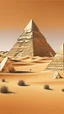 Placeholder: A beige desert with shiny pyramids painted by Andy Warhol