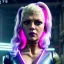 Placeholder: Actress, young Katheryn Winnick, android woman, glow eyes, circuits in face, glow painted face, shaved hair, ghost in the shell, samurai coat, katana, elastic bodysuit, cyber punk, neon ambient, army, bamboo, blood, portrait, gradient background, unreal engine 5, soft color, 16 bit, god lights, ray tracing, RTX, lumen lighting, ultra deatail, volumetric lighting, 3d, finely drawn, hd.