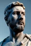 Placeholder: Ultra Realistic image, classical renaissance sculpture, marble material, Lionel Messi, emperor style, chisel style, waist up portrait, epic, celestial, cinematic lighting, God light, god rays, 4k resolution, smooth details, ornate details, soft lighting, unreal engine 5, sky background.