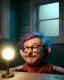 Placeholder: Boy room scene with color hair monster, Steven Spielberg style, realistic photo, sweet, concept art, smooth, unreal engine 5, god lights, ray tracing, RTX, lumen lighting, ultra detail, volumetric lighting, 3d.