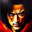 Placeholder: Ultra detailed fullbody Portrait in oil on canvas of Nicotine Caffeine(Samurai Shodown),intense stare,extremely detailed digital painting, extremely detailed face,crystal clear Big eyes,with full head inside portrait, mystical colors ,perfectly centered image, perfect composition, rim light, beautiful lighting,masterpiece,8k, stunning scene, raytracing, anatomically correct, in the style of robert e howard and Ken Kelley and Ohrai Noriyoshi and Simon Bisley and tomzj1