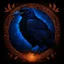 Placeholder: Mighty Raven with nature and runes and glowing eyes