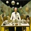 Placeholder: UN conference.a cat and human flesh-like surgical instruments and universe-like a pigeon and neuralink, surrealism,minimalism,Painting By Adrian Ghenie, Rene Magritte, Salvador Dali, Lucian Freud