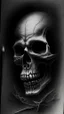 Placeholder: pencil drawing of skull, Spooky, scary, halloween, black paper