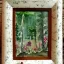 Placeholder: exquisite whimsical woodland watercolor, tiny frame, cute, adorable, linen and wood backdrop