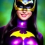 Placeholder: ultra detailed fullbody portrait of beautiful busty Batgirl DC Universe, wearing skintight costume, extremely detailed digital painting, intrincate, extremely detailed smiling face,crystal clear Big Green eyes, in the style of adam hughes , mystical colors , perfectly centered image, perfect composition, rim light, beautiful lighting,8k, stunning scene, raytracing