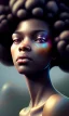 Placeholder: black girl, cute, beautiful, afro, head and shoulders portrait by Greg Rutkowski