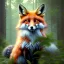 Placeholder: evening,light rays, upper body of female fox in magical forest, spray painting, foliage frame, fantasy art , movie poster, Realistic photography, incredibly detailed, ultra high resolution, 8k, complex 3d render, cinema 4d, color corrected