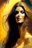 Placeholder: surrealist painting of a beautiful woman with long hair, soft lighting, and warm tones, in the style of a surrealist masters, bold and expressive brushstrokes --ar 1:2 --stylize 750
