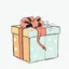 Placeholder: colored Christmas gift box bundle sketch