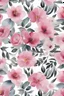 Placeholder: fabric repeating pattern floral watercolor, high contrast, pink flowers