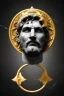 Placeholder: Ultra Realistic image, Roman sculpture, white marble material, Lionel Messi, gold Laurel leaves wreath, renaissance ornaments, one gold star in heart, sun ornament, marble and background, chisel style, waist up portrait, emperor style, epic, celestial, cinematic lighting, God light, god rays, 4k resolution, smooth details, ornate details, soft lighting, unreal engine 5, art station, substance 3d.
