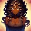 Placeholder: anime style, girl, brown skin, many freckles, curly hair, high quality, detailed.