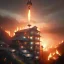 Placeholder: Favela, in the hill, burning, explosion, resolution concept art by Greg Rutkowski