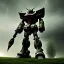 Placeholder: hyperrealistic shot, rusting and moss covered giant gundam, earth color palette, sharp focus, puddle reflection, tire water splash, refraction, rain and lightning on the horizon, shadowcast, detailed and intricate, cinematic composition, tilt shift photography