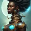 Placeholder: sango fantasy, fantasy magic, intricate, sharp focus, illustration, highly detailed, digital painting, concept art, matte, masterpiece head sexy view black African beauty black afro hair space lady turquoise carp skin African space landslide