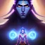 Placeholder: portrait of Lord Shiva, meditation, third eye, space, dark, universe, fourth dimension, fractal, realistic, 8k, high quality, extreme detail, symmetrical,