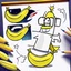 Placeholder: draw cartoon banana as starship