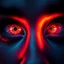 Placeholder: Close-up of mystical eyes, neon glow, intricate iris patterns, digital art style