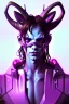 Placeholder: Cyberpunk Satyr, vibrant color scheme, highly detailed, sharp, romanticism, cinematic, concept art, 4k, 8k, trending on art station, purple and blue tones