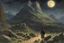 Placeholder: Night, rocks, mountains, very epic, horror movies influence, japanese manga style, friedrich eckenfelder, emile claus, and auguste oleffe impressionism paintings