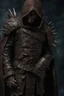 Placeholder: fantasy hooded man wearing studded leather armor