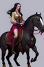 Placeholder: Ezmeralda from Curse of Strahd sitting side saddle on a horse