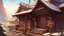 Placeholder: wooden house in the highlands of mongolia