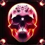 Placeholder: cyberpunk style ink ball skull picture in detailed tecnomancer frame, big black eyes, unreal engine 5, 8k resolution, photorealistic, ultra detailed, frame extreme sharp, accurate