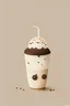 Placeholder: Design a minimalist image featuring a coffee cup, Frappuccino cup or a coffee bean. Make it cute and bubbly