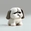 Placeholder: 3d render simple minimal toy art kaws styles of a cute cartoon fat shih tzu barking, modern minimalist