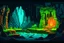 Placeholder: Cave ,platformer, vector art , game art, enhanced, detailed, wide view