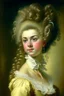 Placeholder: Potrait of young woman as rococo oil panting no rambut as