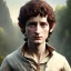 Placeholder: White Sculpture frodo full body, Rome sculpture style, full body, fresco background, hyper realistic, 8k,