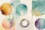 Placeholder: Five Abstract watercolour circles with sketchy pencil outlines