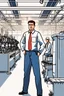 Placeholder: a man on the factory floor who is the real leader in the factory, everybody fears him, use only face on full body