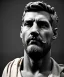 Placeholder: Gran angular, Realistic image, roman sculpture, marble material, Lionel Messi, Laurel wreath model, miguel angel style, emperador, God light, god rays, 4k resolution, ornate details, soft lighting, unreal engine 5, soft cyan background.