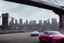 Placeholder: A Tesla 'Model 3' is drifting at top speed, on the 'Brooklyn Bridge' in New York. CINEMATIC. WIDE ANGLE LENS. PHOTO REAL.