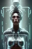 Placeholder: cyberpunk, glass body, women, portrai, open mouth, perfect skin, tron, cyborg , perfekt, real, dream, hr giger