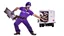 Placeholder: horror movie with fedex driver using chainsaw transparent background